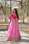 Suti Vastra Pink Lehenga-10